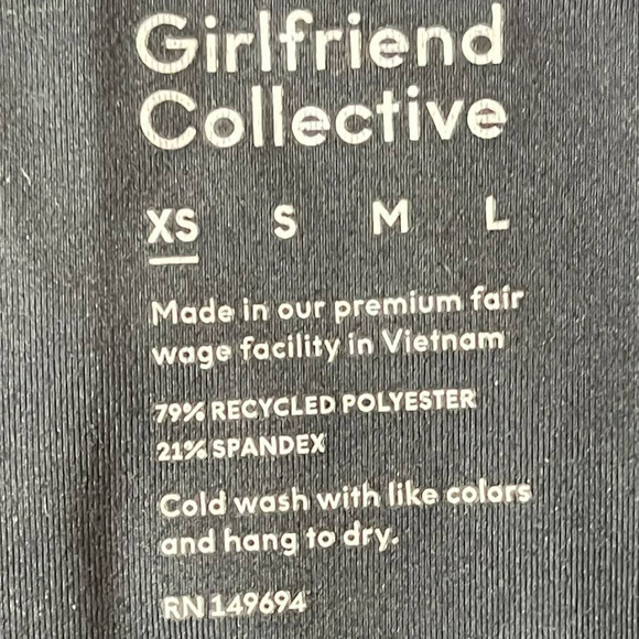 Girlfriend Collective Black Compression High Waist Leggings XS Black Leggings - Picture 10 of 10